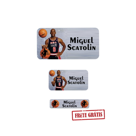 Etiqueta Escolar Michael Jordan Nba 70un Frete Grátis