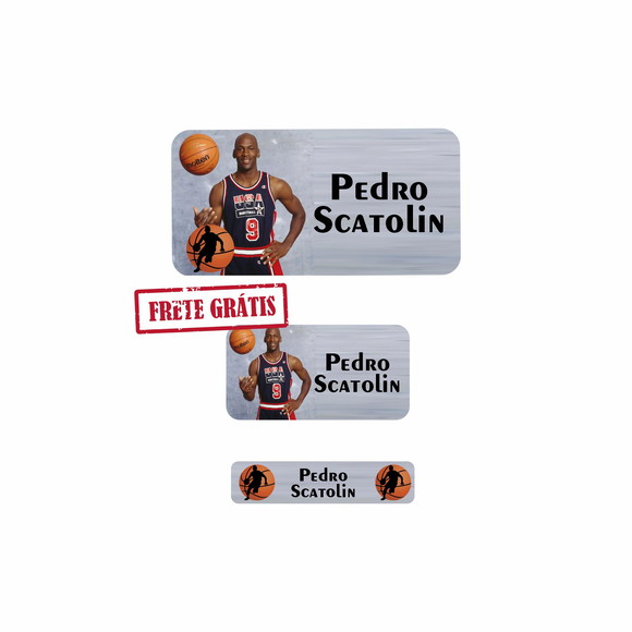 Etiqueta Escolar Michael Jordan Nba 130un Frete Grátis