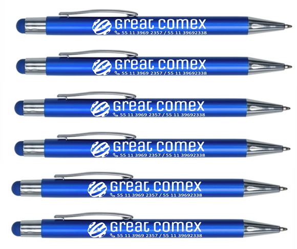 20 Canetas Personalizadas para Empresas - Modelo Metal Touch