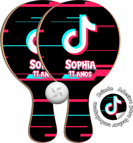 Raquete de Ping Pong Personalizada Tiktok