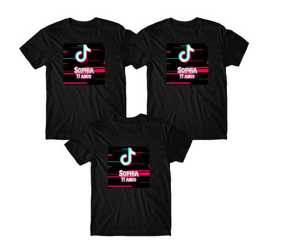 Kit Família 4 Camisetas Tik Tok