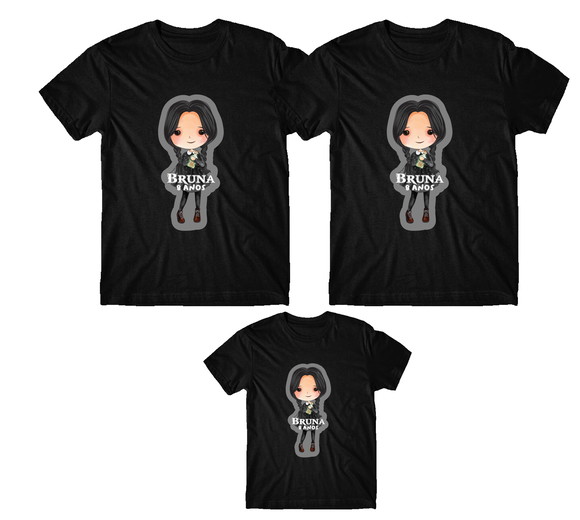 Kit 2 Camisetas Pai e Filho Wandinha Addams