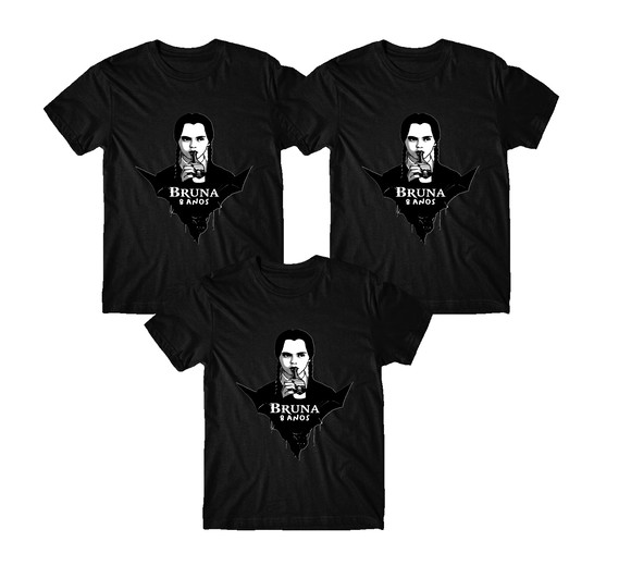 Kit Família 4 Camisetas Wandinha Addams