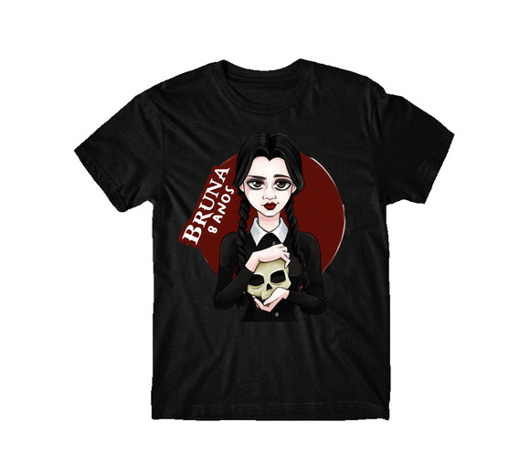 Camiseta Wandinha Festa Aniversário Infantil