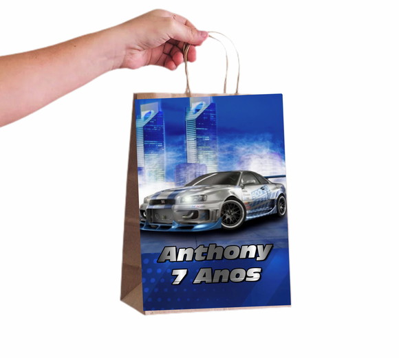 Sacola de Papel Personalizada Velozes e Furiosos