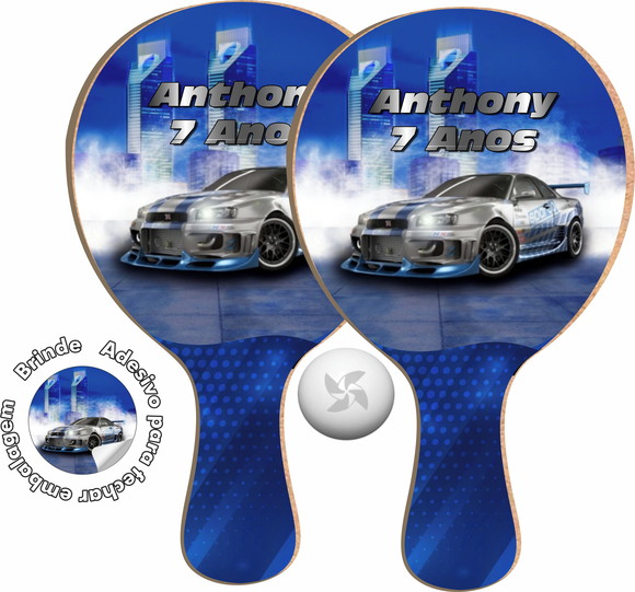 Kit Raquetes Ping Pong - Velozes e Furiosos