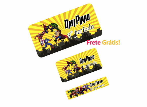 Etiqueta Escolar Avengers Herois 130un Frete Grátis