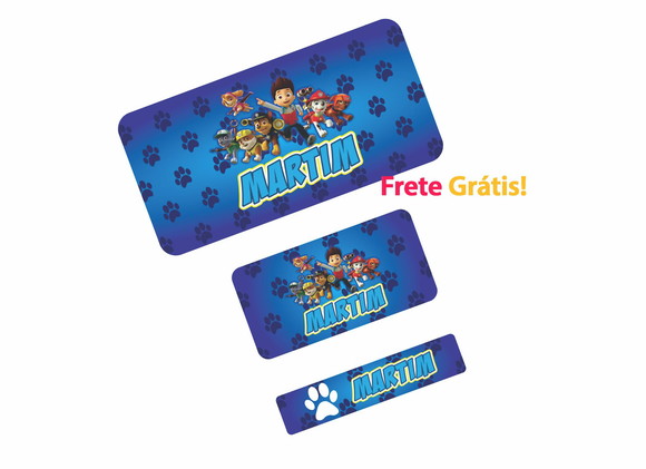 Etiqueta Escolar Patrulha Canina 130un Frete Grátis