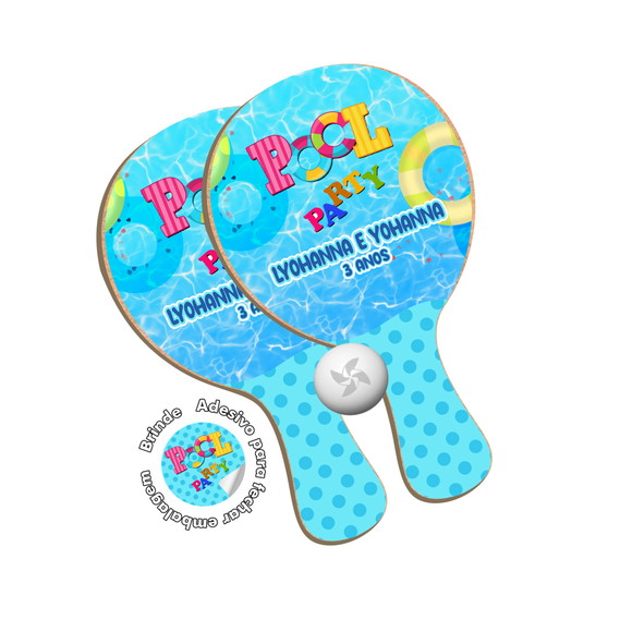 Kit Raquetes Ping Pong - Pool Party