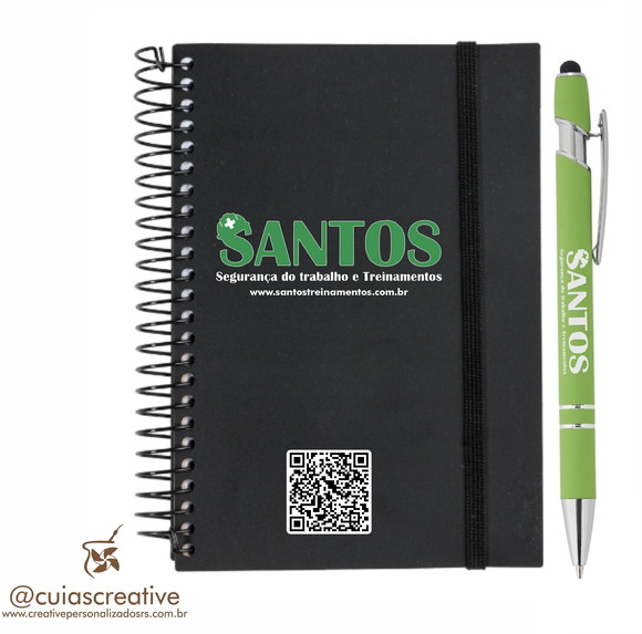 Agenda Personalizada e Canetas Metal Touch - 50 Unidades