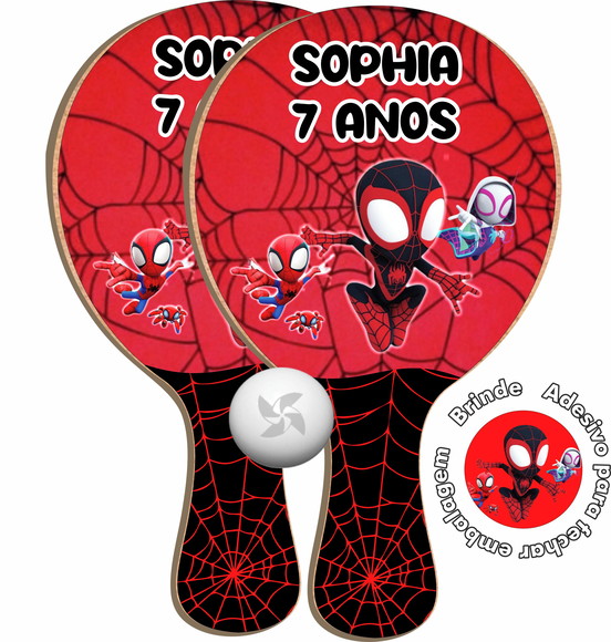 Kit Raquetes Ping Pong Spidey e Seus Amigos Espetaculares