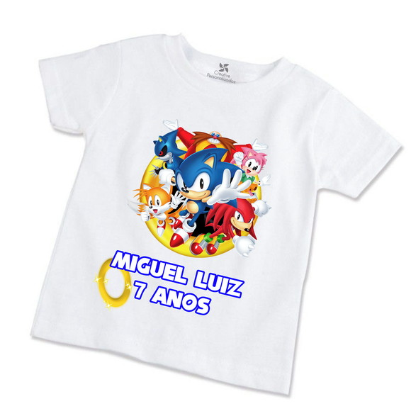 Camiseta Infantil Personalizada Sonic