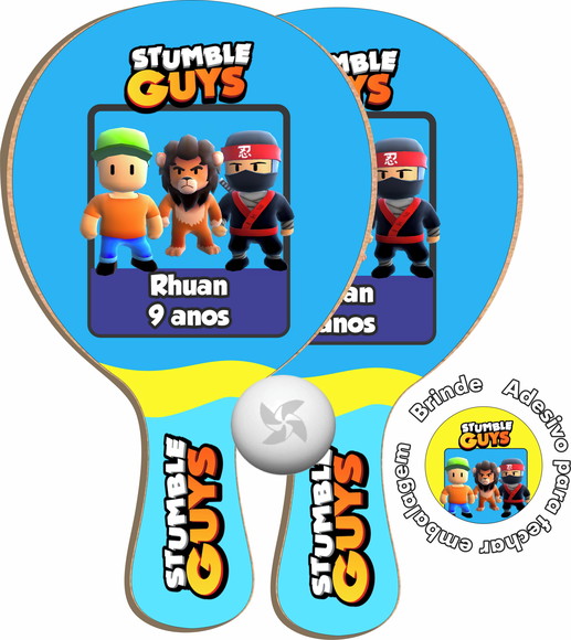 Kit Raquetes Ping Pong Stumble Guys