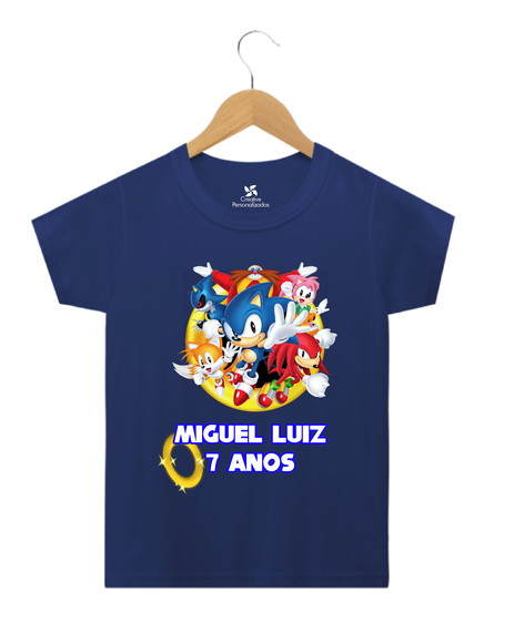 Camiseta Festa Aniversário Infantil Sonic