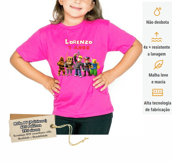 Camiseta Infantil Confortável Roblox