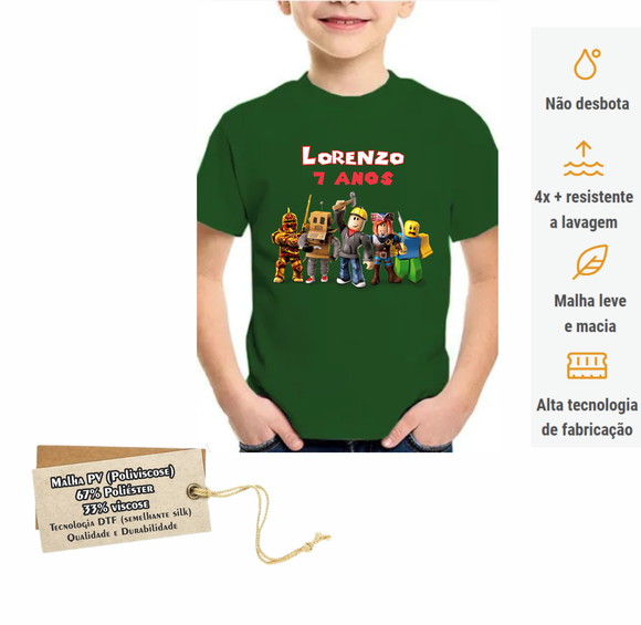 Camiseta Roblox Game Skin Jogo Infantil