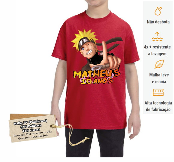 Camiseta Naruto Festa Aniversário Infantil