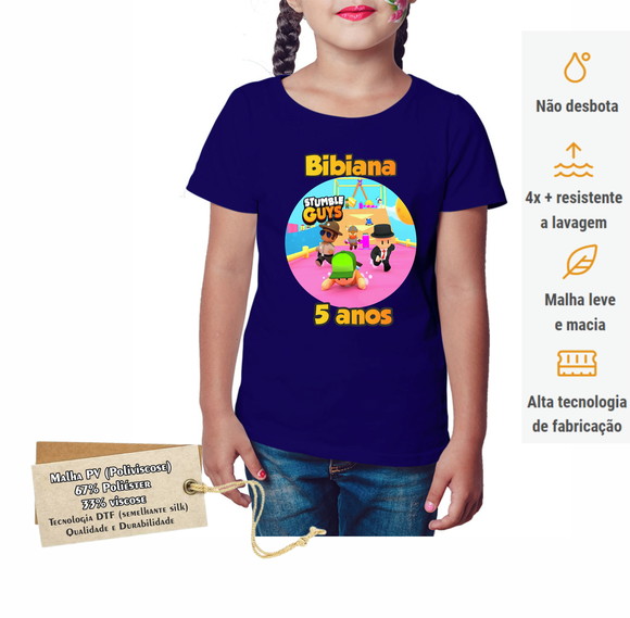 Camiseta Stumble Guys Festa Aniversário Infantil