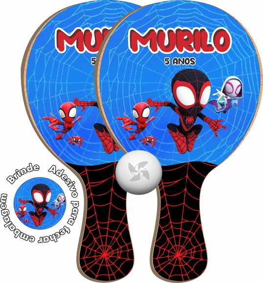 Kit Raquetes Ping Pong Spidey e Seus Amigos Espetaculares