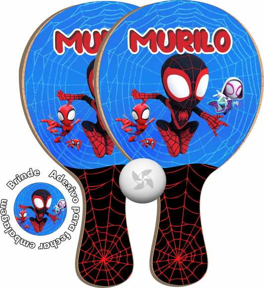 Kit Raquetes Ping Pong Spidey e Seus Amigos Espetaculares