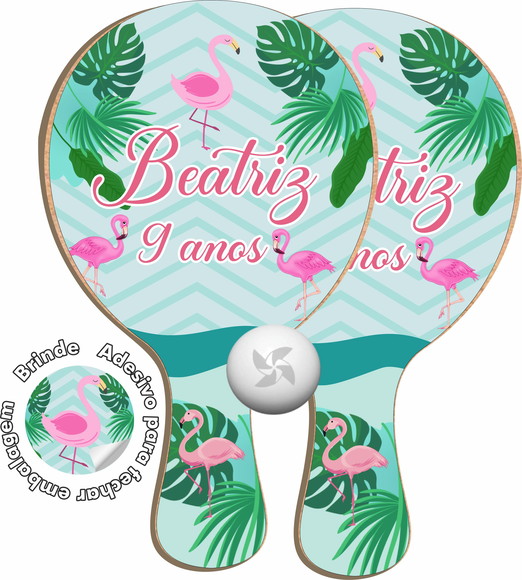 Kit Raquetes Ping Pong Flamingo