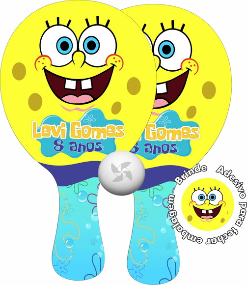 Kit Raquetes Ping Pong - Bob Esponja