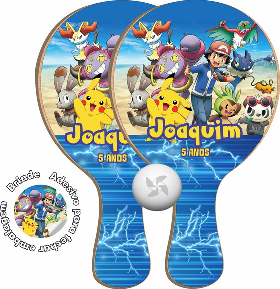 Kit Raquetes Ping Pong Pokemon Pikachu