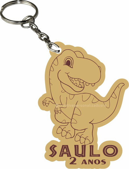 Chaveiro Personalizado Em Mdf - Dinossauro