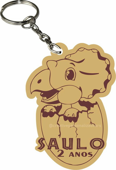 Chaveiro Personalizado Em Mdf - Dinossauro