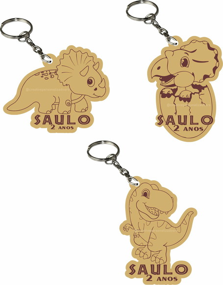 Chaveiro Personalizado Em Mdf - Dinossauro