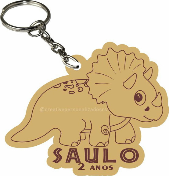 Chaveiro Personalizado Em Mdf - Dinossauro