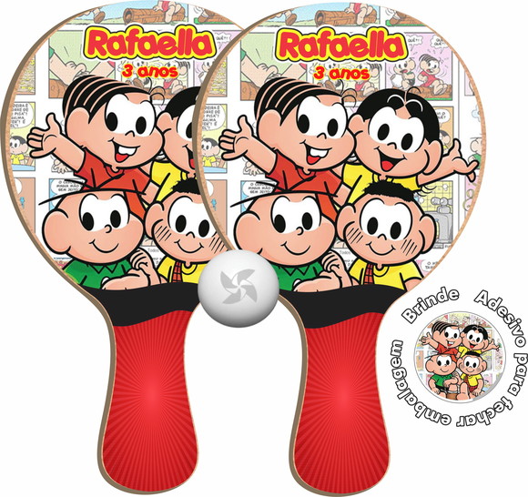 Kit Raquetes Ping Pong Turma da Mônica