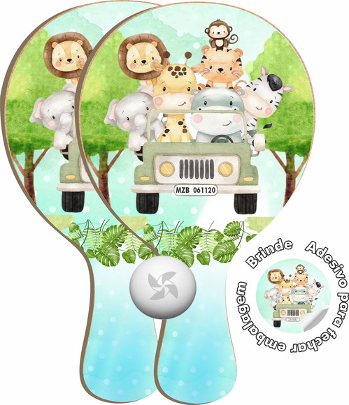 Kit Raquetes Ping Pong Safari Baby