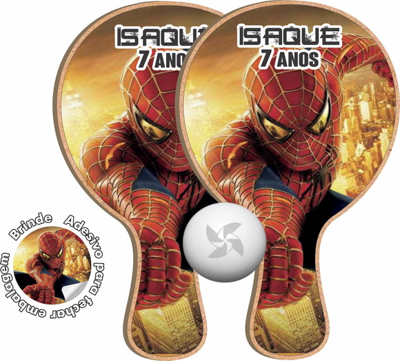 Kit Raquetes Ping Pong Homem Aranha