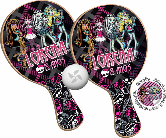 Kit Raquetes Ping Pong Monster High