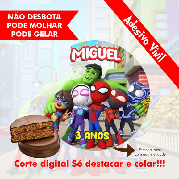 Rótulo Alfajor Spidey E Seus Amigos Espetaculares