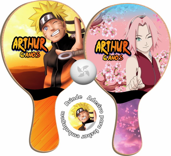 Kit Raquetes Ping Pong Naruto Sakura