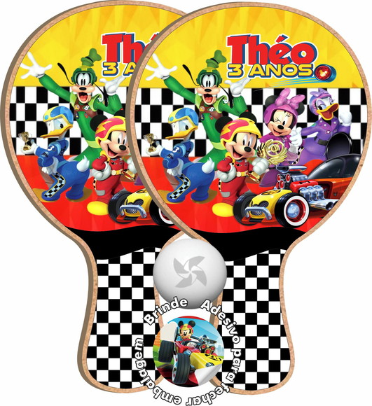 Kit Raquetes Ping Pong Mickey Aventuras Sobre Rodas