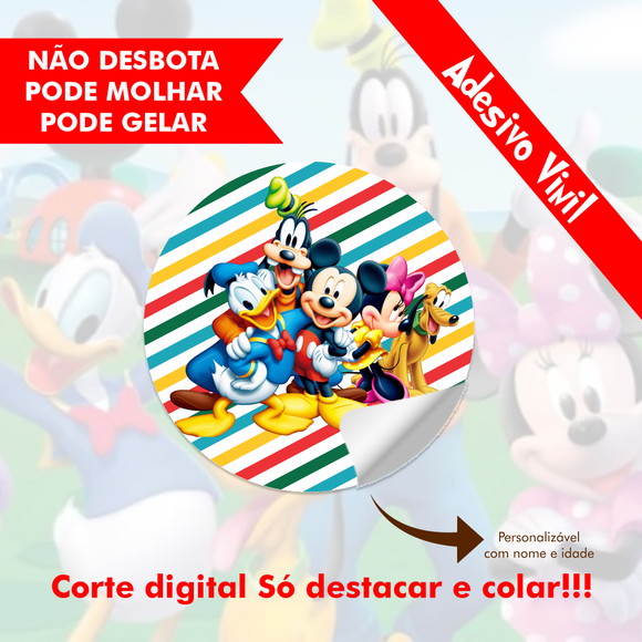 Etiqueta 5cm Personalizada Turma Do Mickey