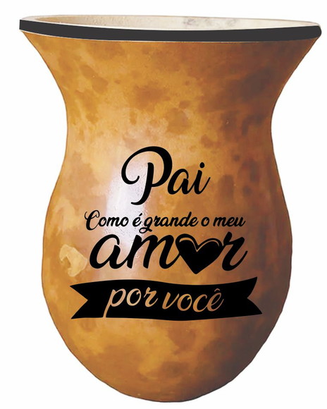 Cuia Bago de Touro Porongo - Dia dos Pais Como É Grande Amor