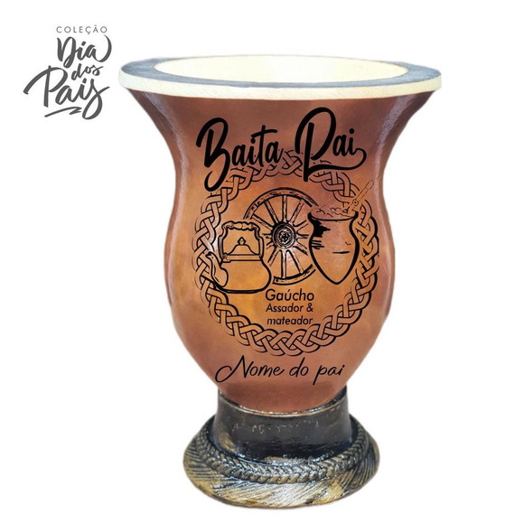 Cuia chimarrão porongo pé tradicional - dia dos pais
