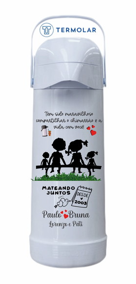 Térmica branca 1Litro estampada Dia dos Namorados