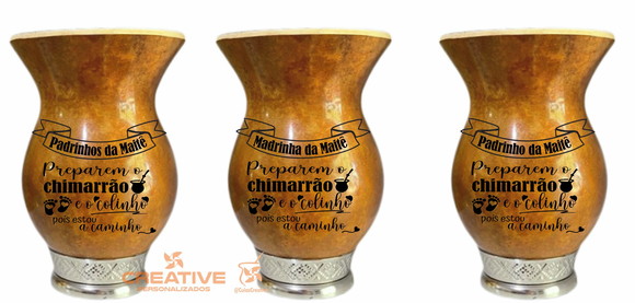 Cuia Convite chimarrão Madrinha Padrinho Lembrança
