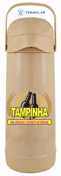 Térmica branca 1Litro termolar estampada bege para empresas