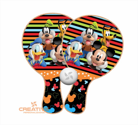 Kit Raquetes Ping Pong Lembrancinha Mickey