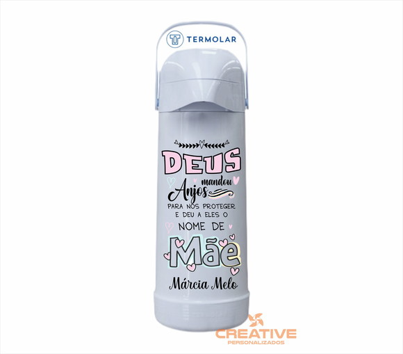 Térmica branca 1Litro estampada termolar dia das mães