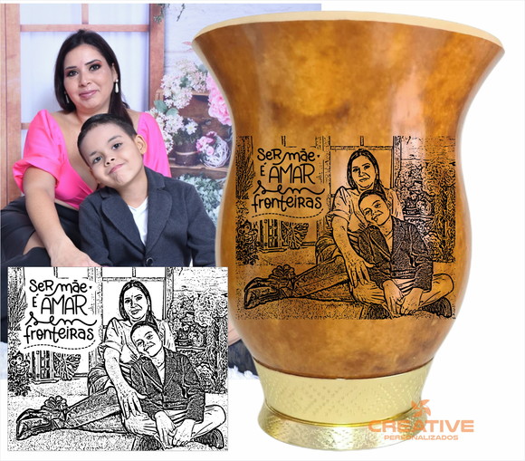 cuia chimarrão personalizada com foto