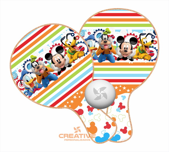 Kit Raquetes Ping Pong - Turma do Mickey