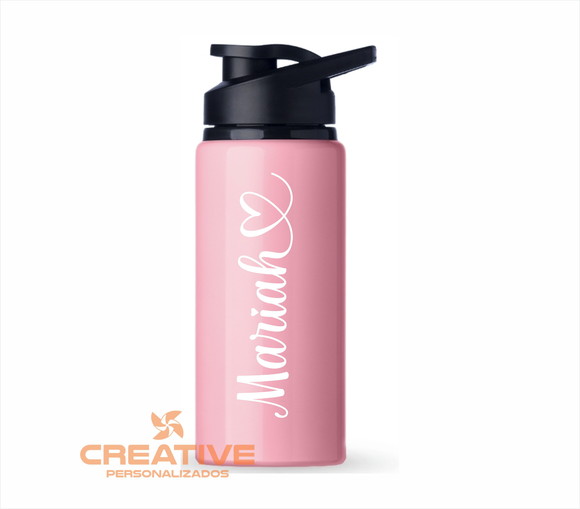 Squeeze Alumínio 600ml Personalizada Com Seu Nome