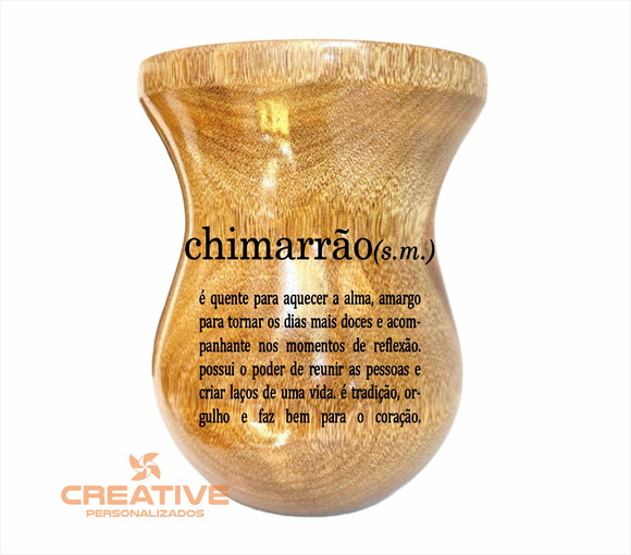cuia chimarrão madeira imbuia personalizada